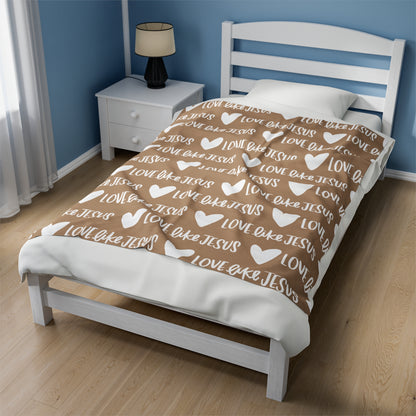 Love Like Jesus Beige Blanket - Friends of the Faith