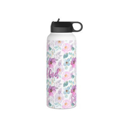 Floral Child of God Stainless Steel Water Bottle - Friends of the Faith