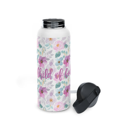 Floral Child of God Stainless Steel Water Bottle - Friends of the Faith